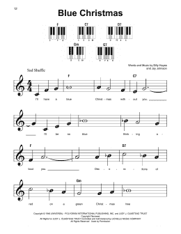 page one of Blue Christmas (Super Easy Piano)