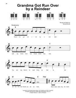 page one of Grandma Got Run Over By A Reindeer (Super Easy Piano)