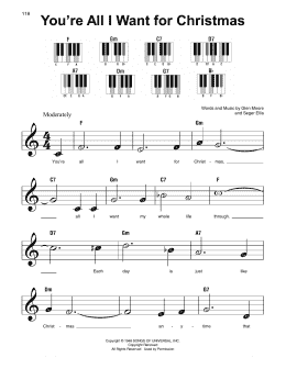 page one of You're All I Want For Christmas (Super Easy Piano)