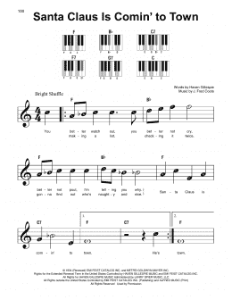 page one of Santa Claus Is Comin' To Town (Super Easy Piano)