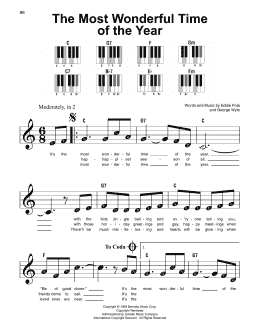 page one of The Most Wonderful Time Of The Year (Super Easy Piano)