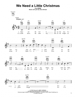 page one of We Need A Little Christmas (Ukulele)