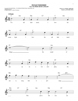 page one of I'm Old Fashioned (Easy Lead Sheet / Fake Book)