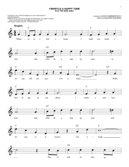 page one of I Whistle A Happy Tune (Easy Lead Sheet / Fake Book)