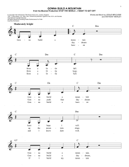 page one of Gonna Build A Mountain (Easy Lead Sheet / Fake Book)