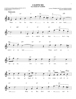 page one of A Sleepin' Bee (Easy Lead Sheet / Fake Book)