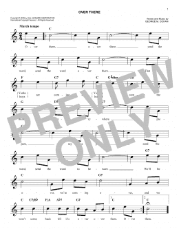 page one of Over There (Easy Lead Sheet / Fake Book)