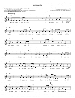 page one of Missing You (Easy Lead Sheet / Fake Book)