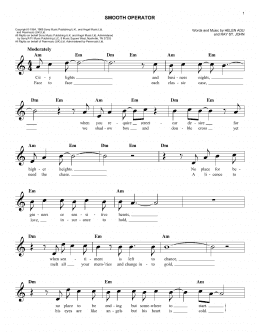 page one of Smooth Operator (Easy Lead Sheet / Fake Book)