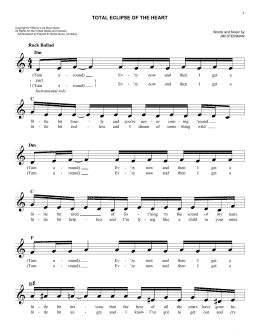 page one of Total Eclipse Of The Heart (Easy Lead Sheet / Fake Book)