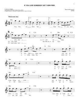 page one of If You Love Somebody Set Them Free (Easy Lead Sheet / Fake Book)