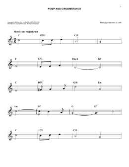 page one of Pomp And Circumstance (Easy Lead Sheet / Fake Book)