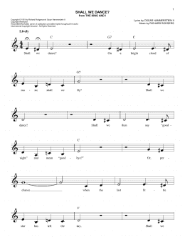 page one of Shall We Dance? (Easy Lead Sheet / Fake Book)