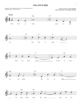 page one of This Love Of Mine (Easy Lead Sheet / Fake Book)