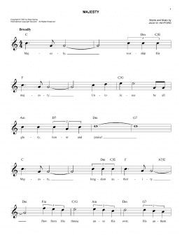 page one of Majesty (Easy Lead Sheet / Fake Book)