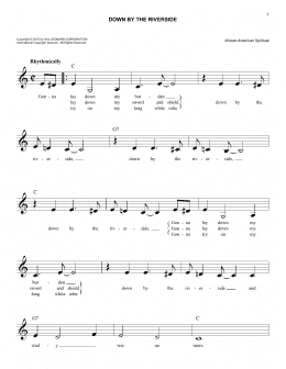 page one of Down By The Riverside (Easy Lead Sheet / Fake Book)