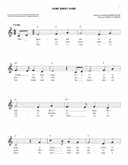 page one of Home Sweet Home (Easy Lead Sheet / Fake Book)