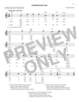 page one of Scarborough Fair (Easy Lead Sheet / Fake Book)