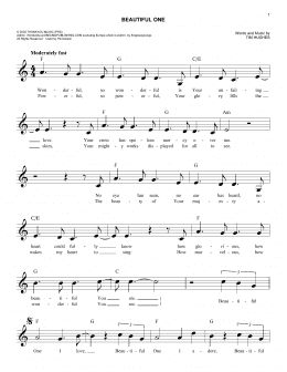 page one of Beautiful One (Easy Lead Sheet / Fake Book)