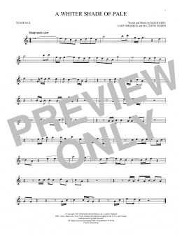 page one of A Whiter Shade Of Pale (Tenor Sax Solo)