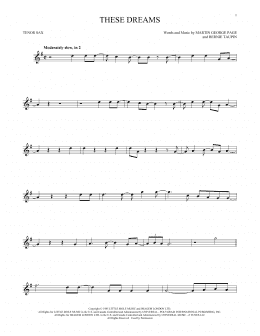 page one of These Dreams (Tenor Sax Solo)