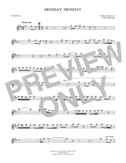 page one of Monday, Monday (Tenor Sax Solo)