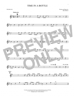 page one of Time In A Bottle (Tenor Sax Solo)