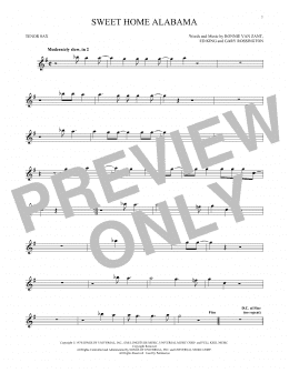 page one of Sweet Home Alabama (Tenor Sax Solo)