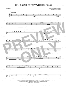 page one of Killing Me Softly With His Song (Tenor Sax Solo)