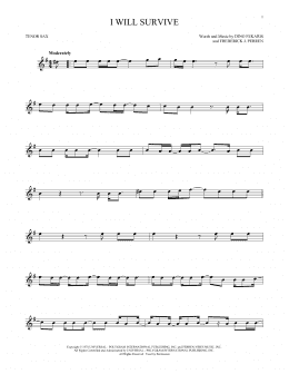 page one of I Will Survive (Tenor Sax Solo)