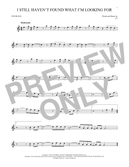 page one of I Still Haven't Found What I'm Looking For (Tenor Sax Solo)