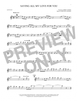 page one of Saving All My Love For You (Alto Sax Solo)