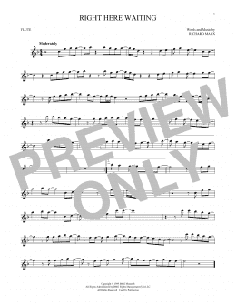 page one of Right Here Waiting (Flute Solo)