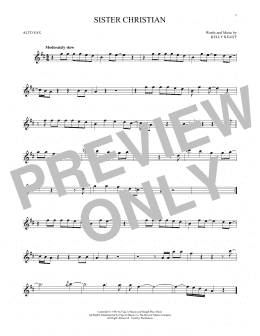 page one of Sister Christian (Alto Sax Solo)