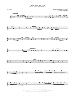 page one of Down Under (Alto Sax Solo)