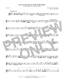 page one of Let's Hear It For The Boy (Alto Sax Solo)