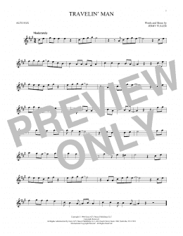 page one of Travelin' Man (Alto Sax Solo)