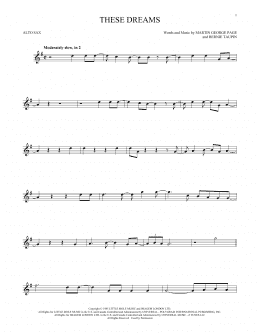 page one of These Dreams (Alto Sax Solo)