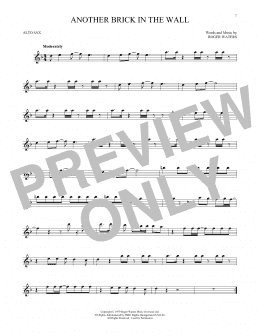 page one of Another Brick In The Wall (Alto Sax Solo)