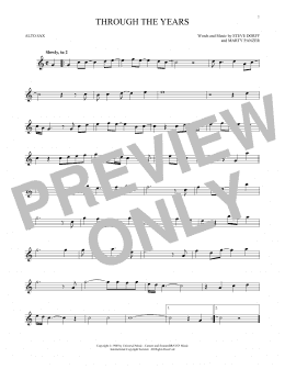 page one of Through The Years (Alto Sax Solo)