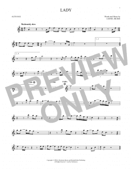 page one of Lady (Alto Sax Solo)