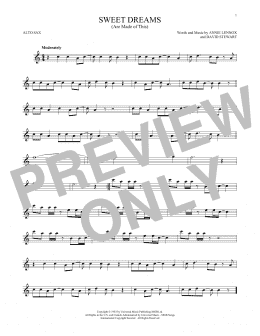 page one of Sweet Dreams (Are Made Of This) (Alto Sax Solo)