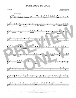 page one of Somebody To Love (Alto Sax Solo)