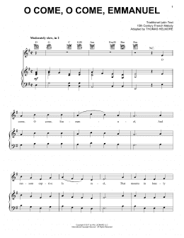 page one of O Come, O Come, Emmanuel (Piano, Vocal & Guitar Chords (Right-Hand Melody))