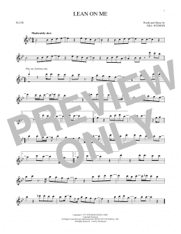 page one of Lean On Me (Flute Solo)