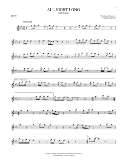 page one of All Night Long (All Night) (Flute Solo)