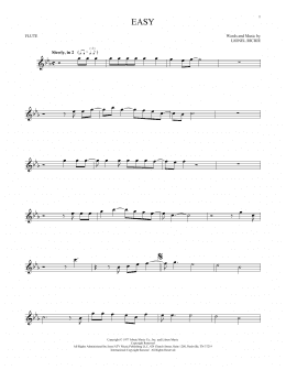 page one of Easy (Flute Solo)