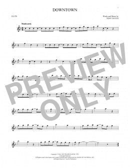 page one of Downtown (Flute Solo)