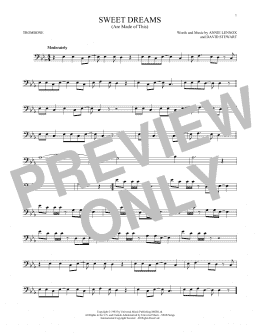 page one of Sweet Dreams (Are Made Of This) (Trombone Solo)