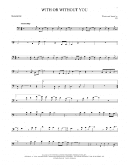 page one of With Or Without You (Trombone Solo)